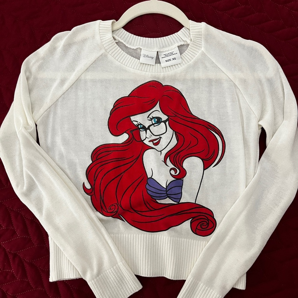 Disney Ariel White and Red Pullover